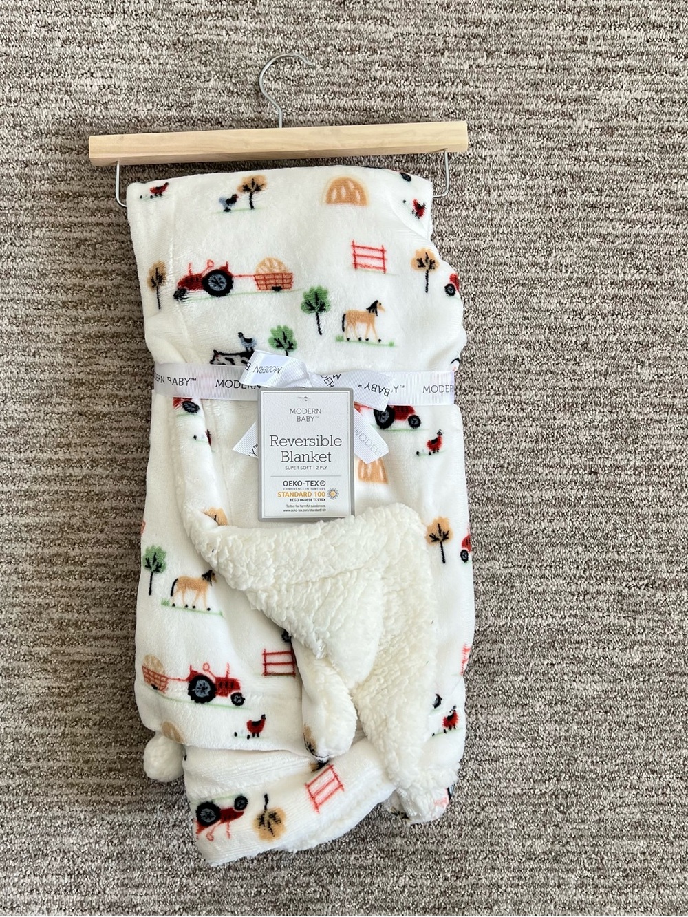 NWT Modern Baby Farm Baby Blanket